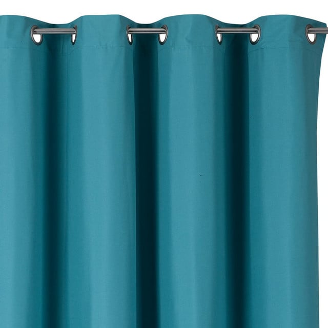 SET CORTINAS  2 PAÑOS ENGOMADAS TEXTURIZADA 140X220 TURQUESA - 1