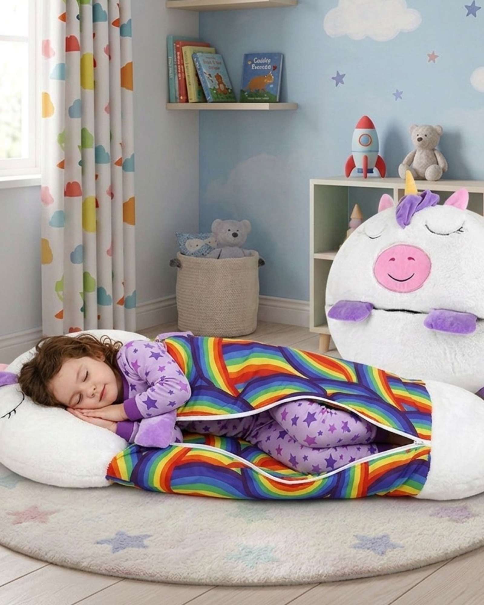SACO DE DORMIR INFANTIL 2 EN 1 ALMOHADA Y DIVERSION EN UNO REPLICA - 1