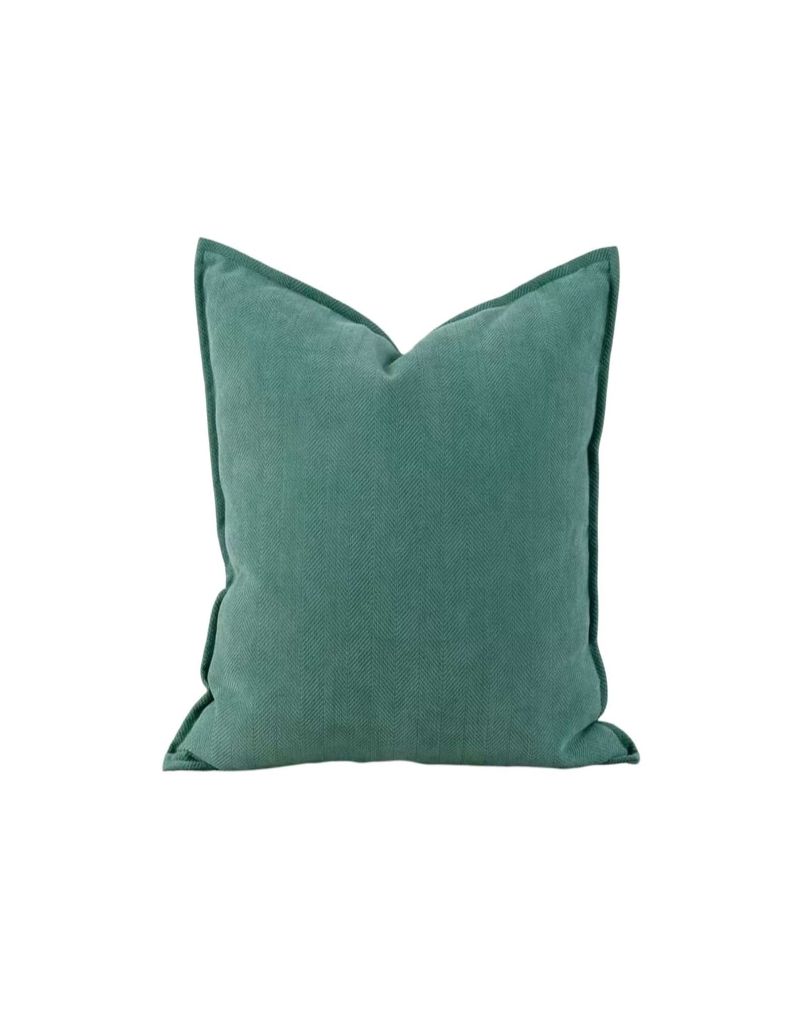 JUEGO DE 2  FUNDAS CHENILLE LISO 45 X 45 CM VERDE - 1