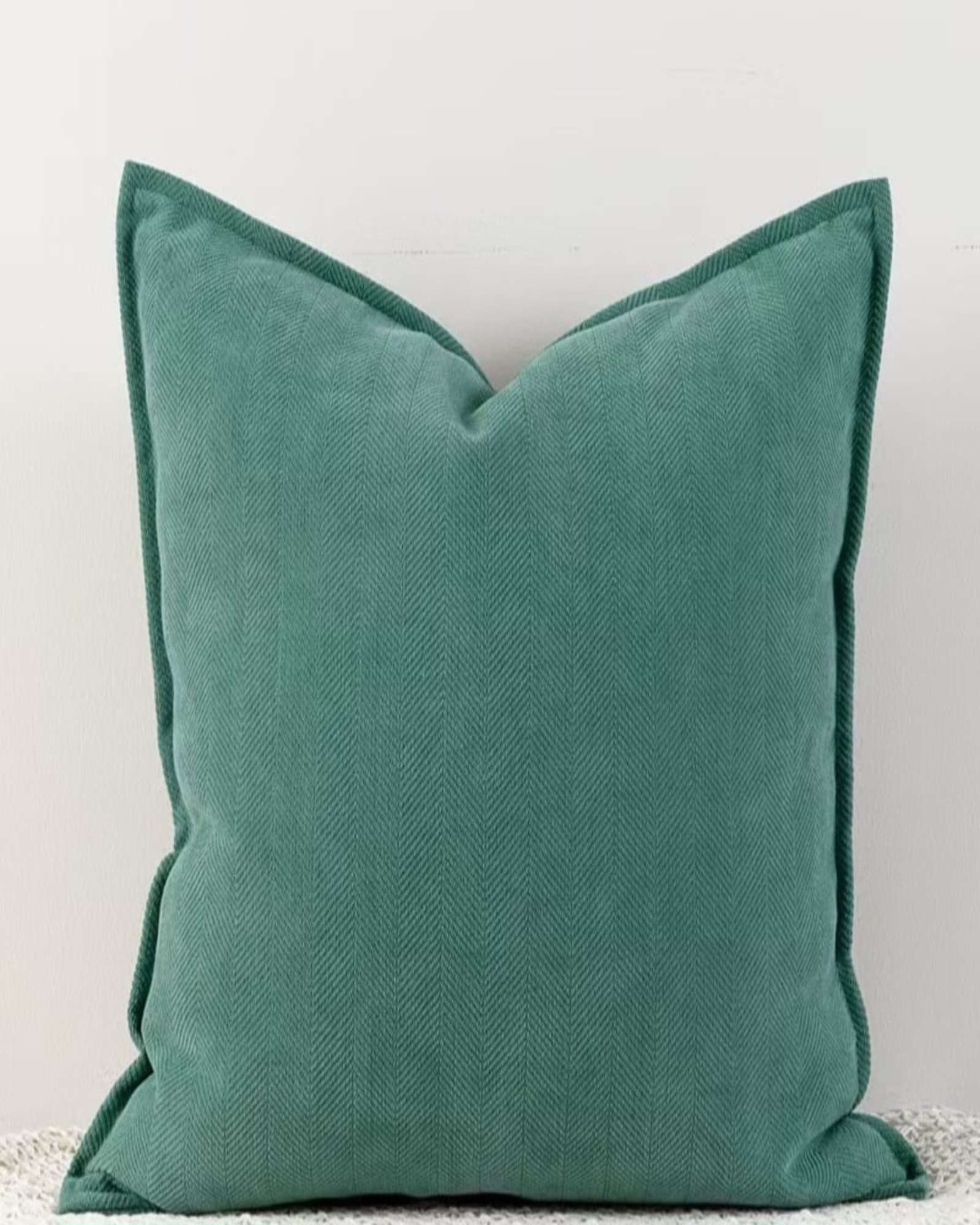 JUEGO DE 2  FUNDAS CHENILLE LISO 45 X 45 CM VERDE - 3