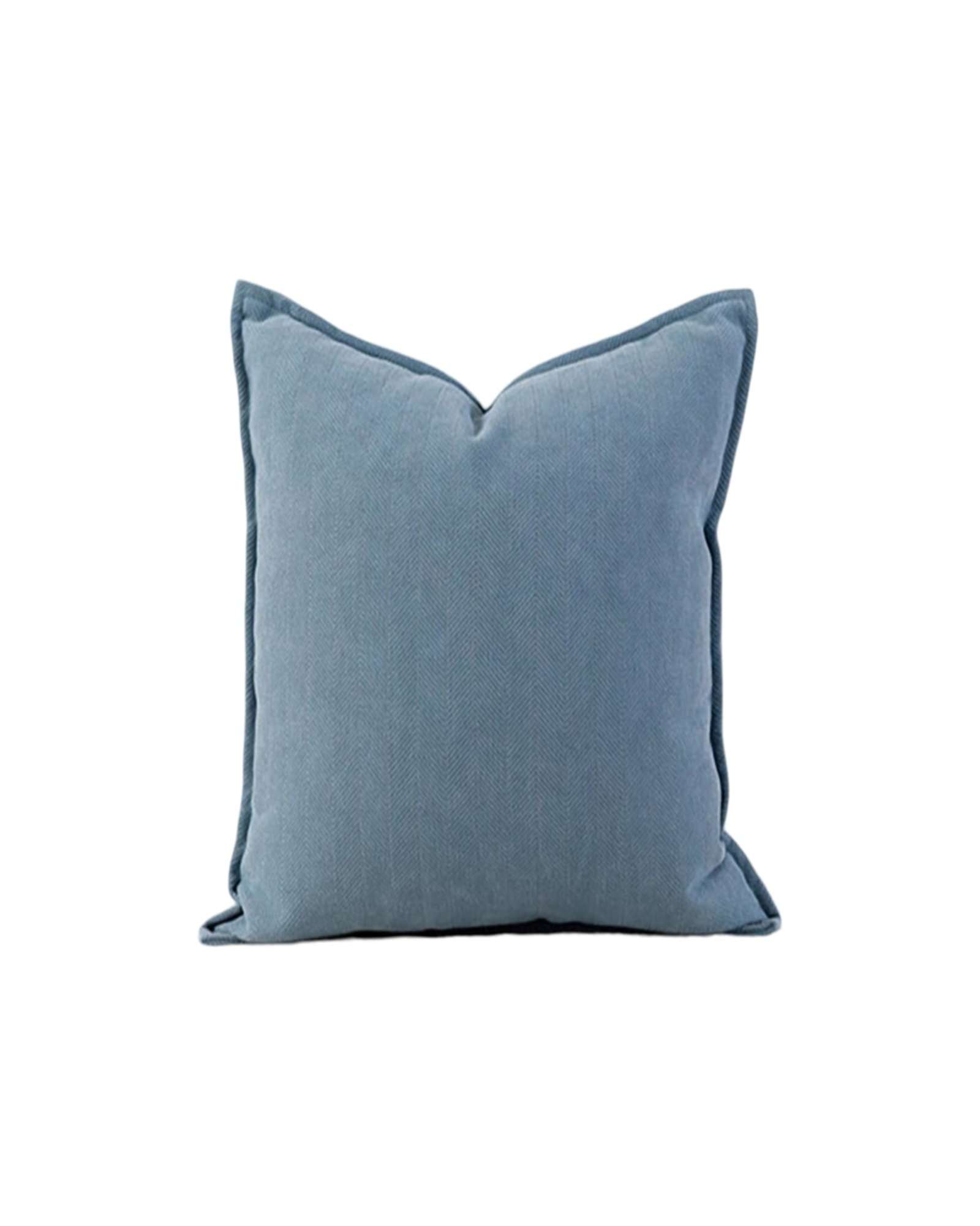 JUEGO DE 2 FUNDAS CHENILLE LISO 45 X 45 CM CELESTE - 1