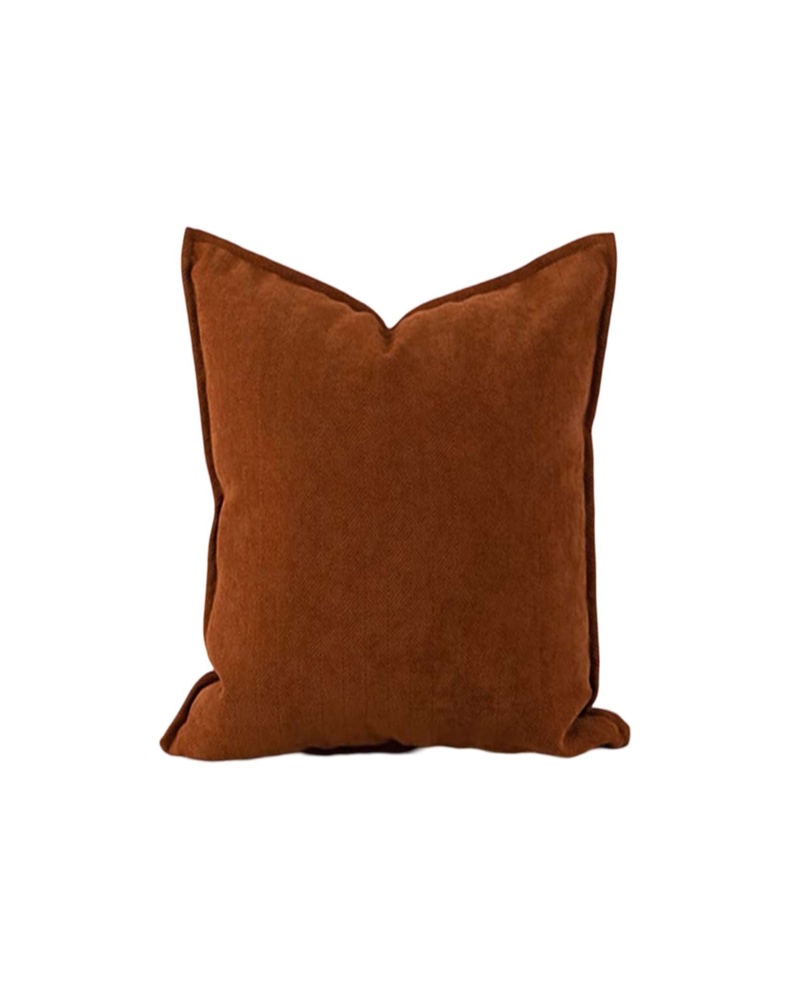 JUEGO DE 2 FUNDAS CHENILLE LISO 45 X 45 CM TERRACOTA - 1