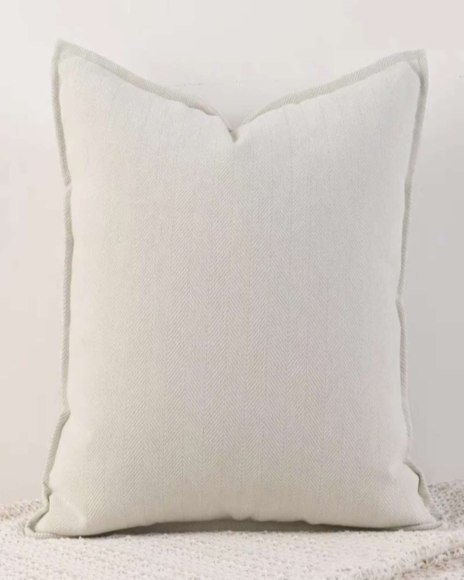 JUEGO DE 2 FUNDAS CHENILLE LISO 45 X 45 CM BLANCO - 3