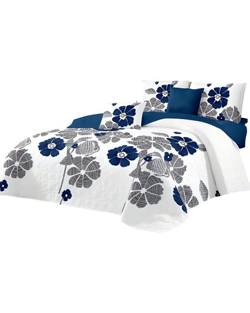 CUBRECAMA QUILT MAS JUEGO DE SABANAS PLAZA Y MEDIA - 2