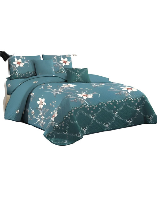CUBRECAMA QUILT MAS JUEGO DE SABANAS PLAZA Y MEDIA - 1