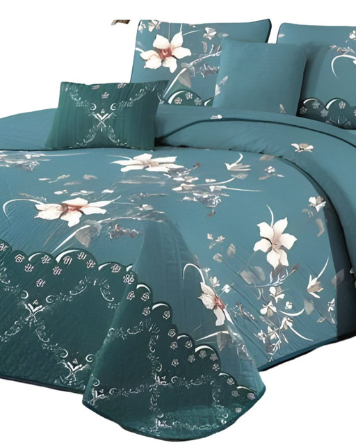 CUBRECAMA QUILT MAS JUEGO DE SABANAS PLAZA Y MEDIA - 3