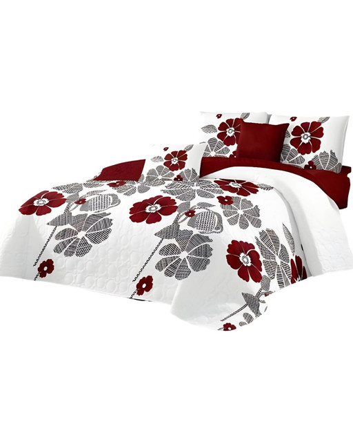 CUBRECAMA QUILT MAS JUEGO DE SABANAS PLAZA Y MEDIA - 2
