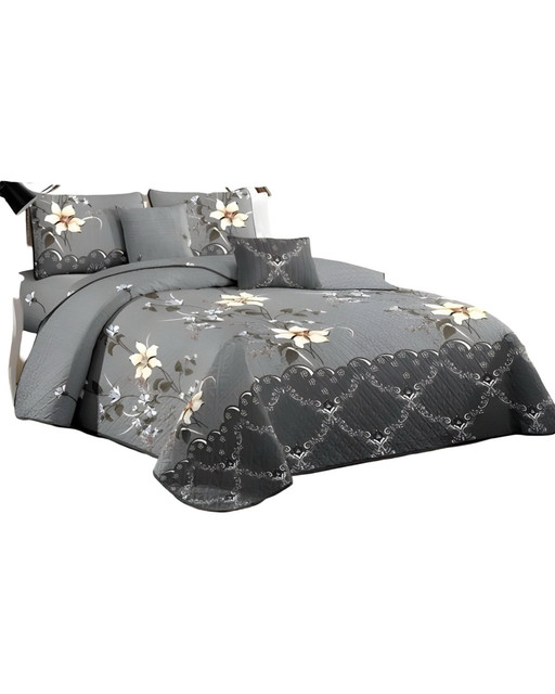 CUBRECAMA QUILT MAS JUEGO DE SABANAS PLAZA Y MEDIA - 1