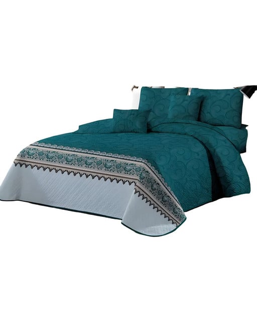 CUBRECAMA QUILT MAS JUEGO DE SABANAS PLAZA Y MEDIA - 2