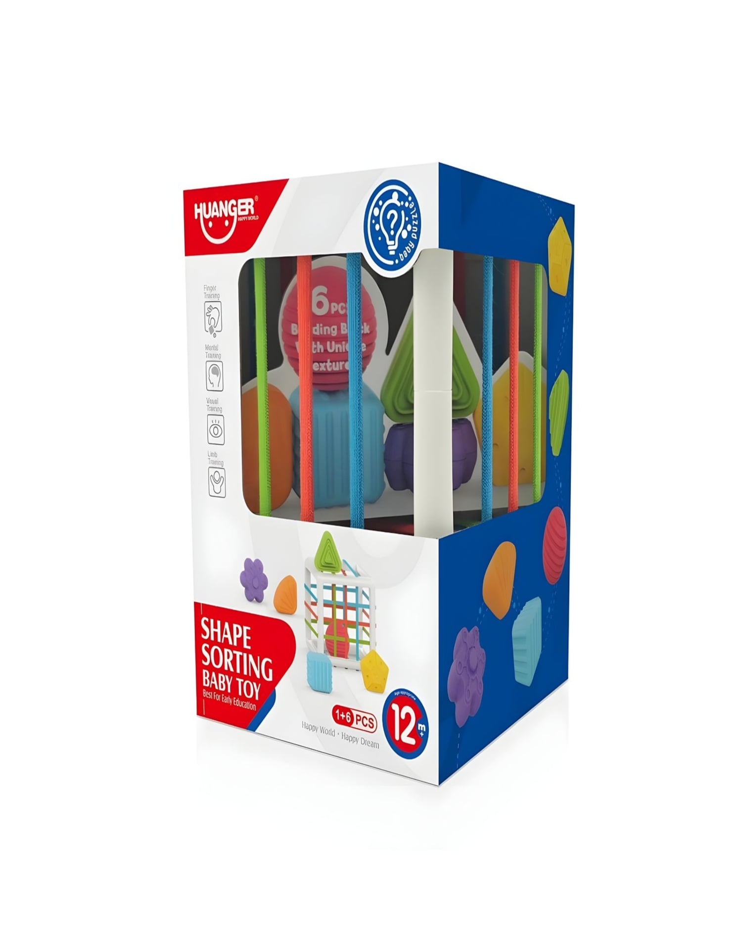 JUGUETE DIDACTICO CUBO CON MALLA SENSORIAL HUANGER 28N4 - 1