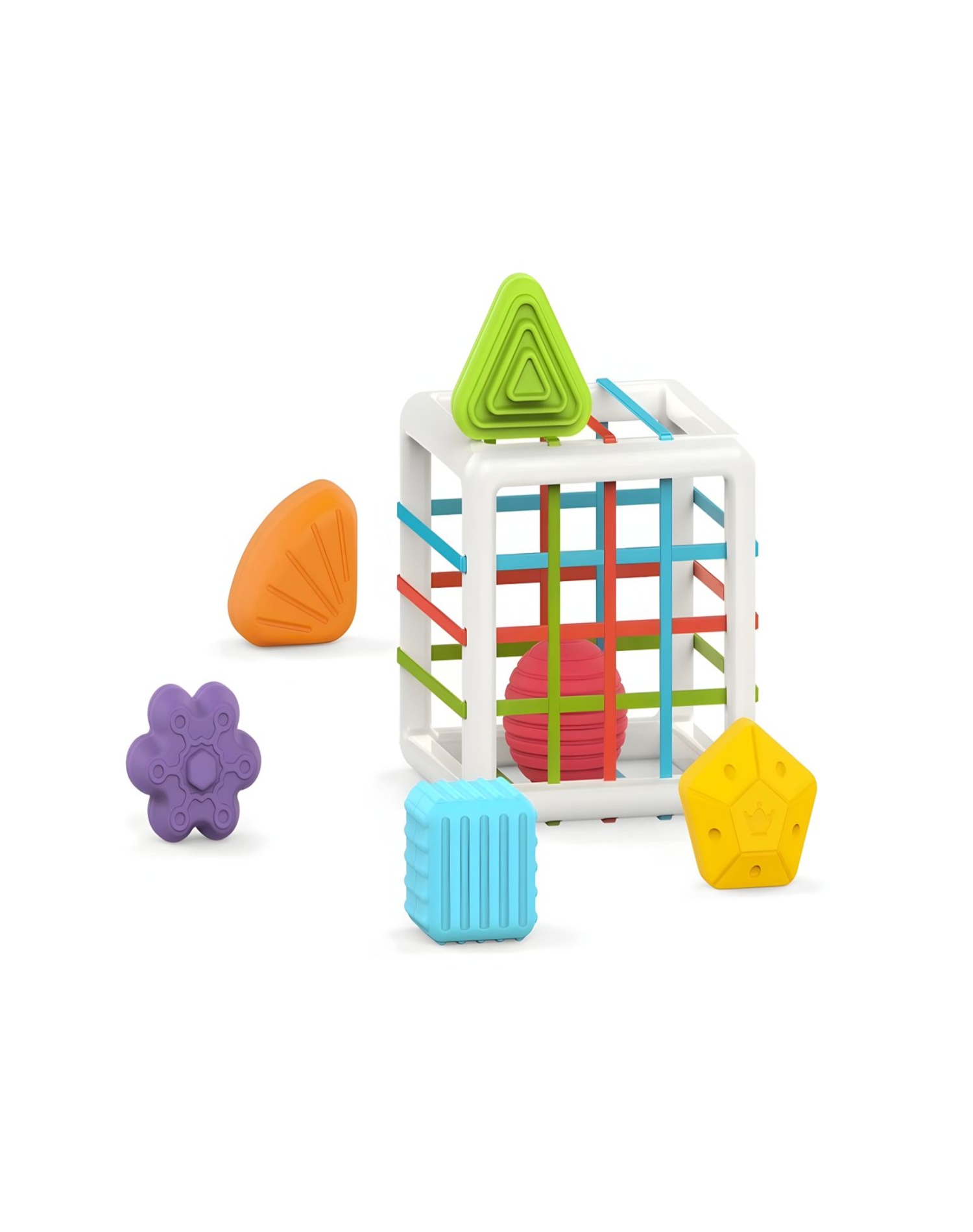 JUGUETE DIDACTICO CUBO CON MALLA SENSORIAL HUANGER 28N4 - 3