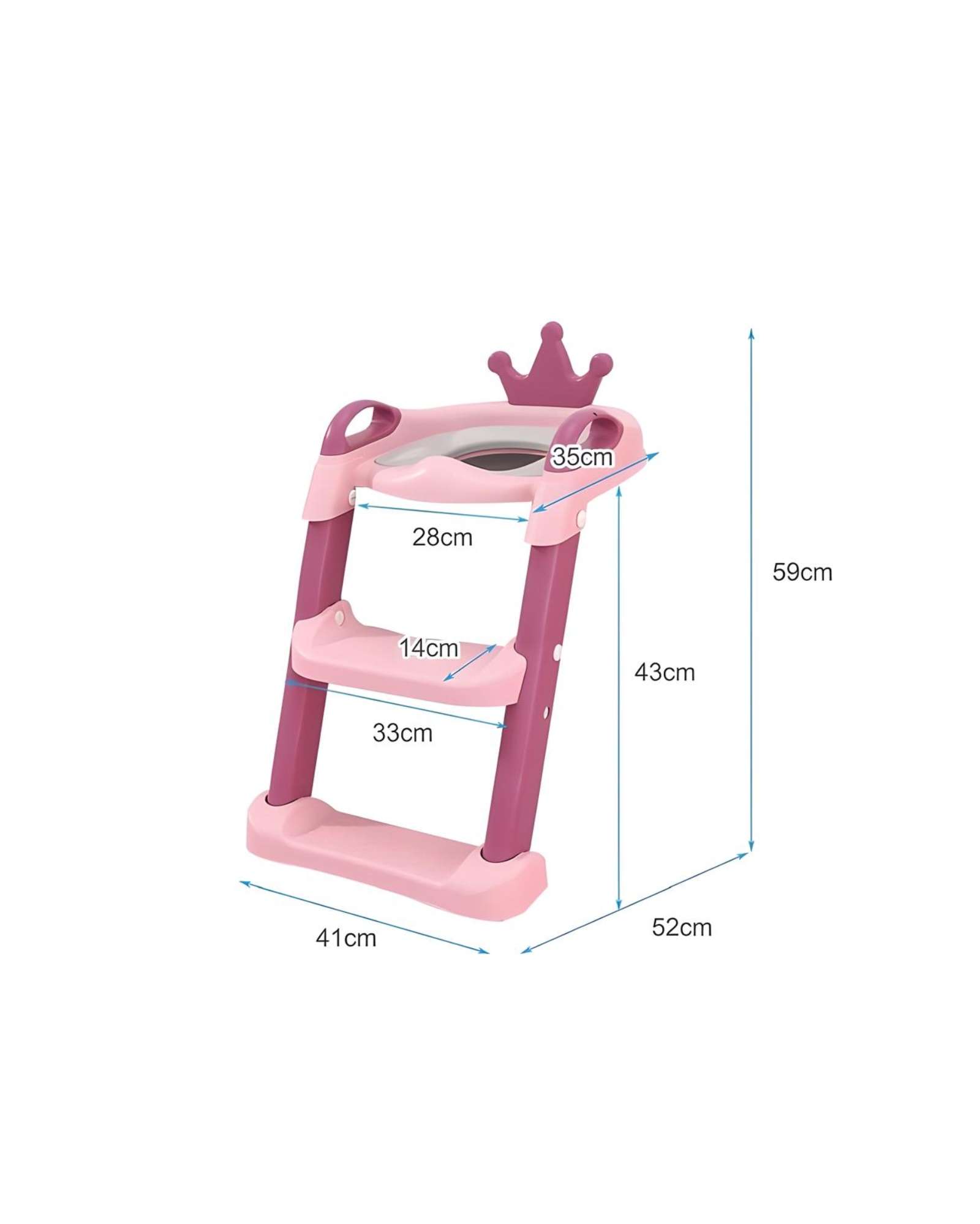 ESCALERA ASIENTO ADAPTADOR DE BAÑO PELELA NIÑAS ROSADA - 4