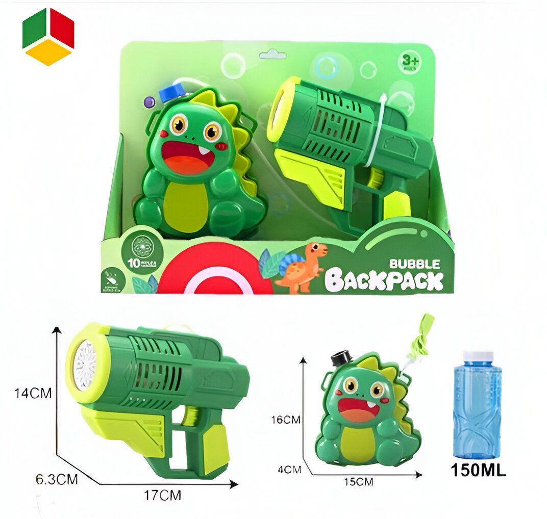 JUGUETE LANZA BURBUJAS CON MOCHILA DISEÑO DINOSAURIO - 2