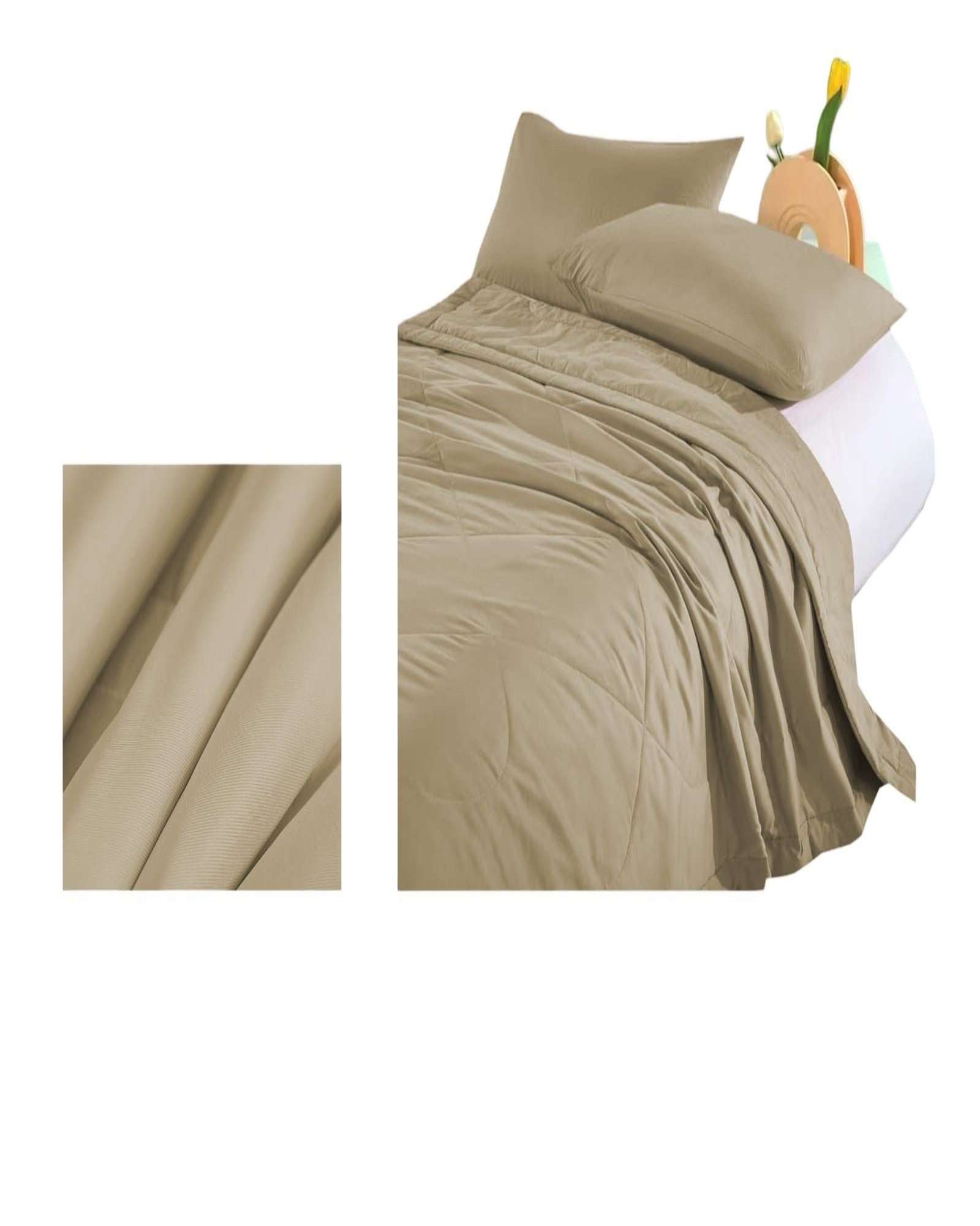 PLUMON NORDICO EXTRA DELGADO BEIGE 2 PLAZA - 2