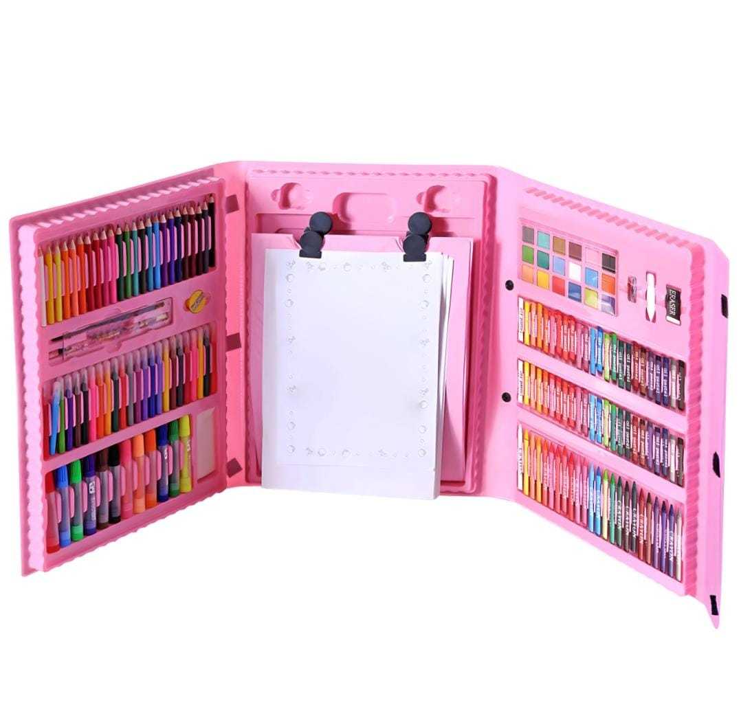 SET CREATIVO MALETA DIBUJO ARTE KIT NIÑOS 208 PCS PORTÁTIL - 2