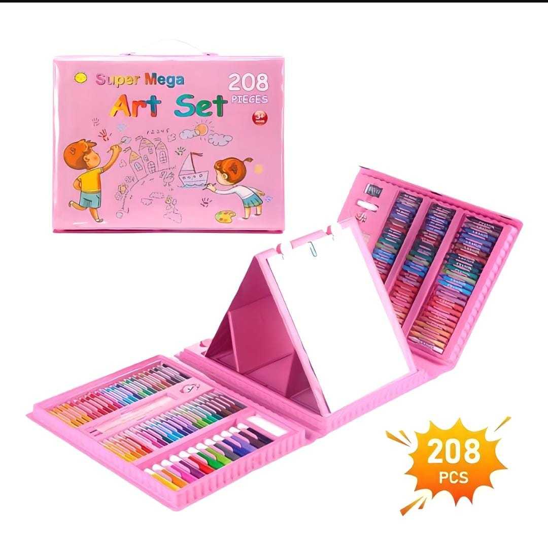 SET CREATIVO MALETA DIBUJO ARTE KIT NIÑOS 208 PCS PORTÁTIL - 4