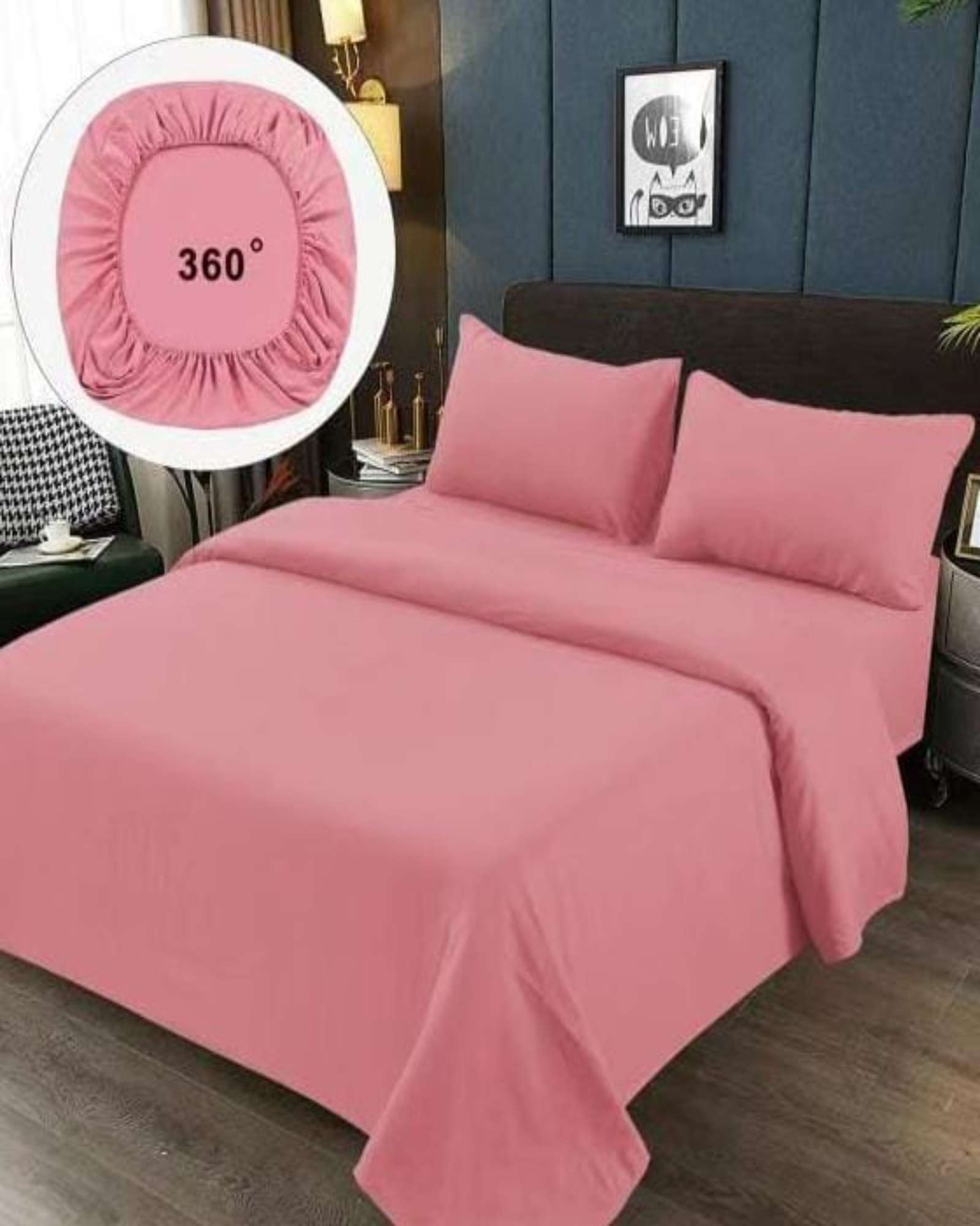 SABANAS 2OO HILOS KING ROSA - 1