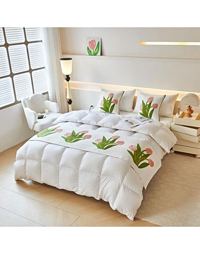 JUEGO DE PIECERA DE CAMA CON 2 FUNDAS MODELO BORDADO2 - 3
