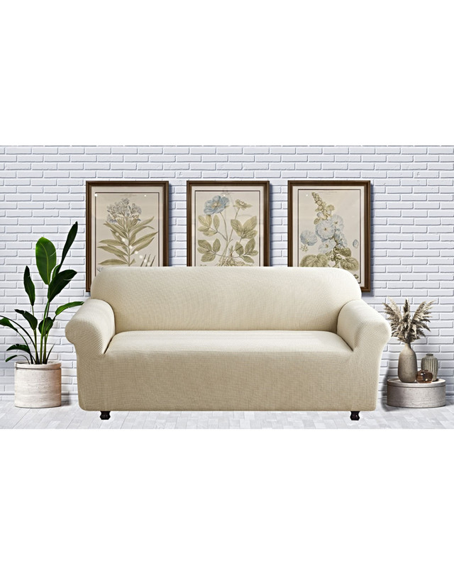 FUNDA PARA SOFA CUADRILLE DE 3 CUERPO BEIGE - 3