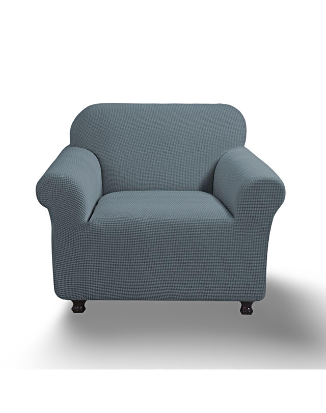FUNDA PARA SOFA CUADRILLE DE 2 CUERPO GRIS - 1