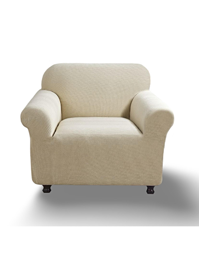 FUNDA PARA SOFA CUADRILLE DE 2 CUERPO BEIGE - 1