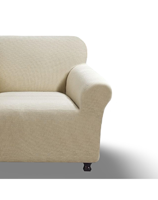 FUNDA PARA SOFA CUADRILLE DE 2 CUERPO BEIGE - 2