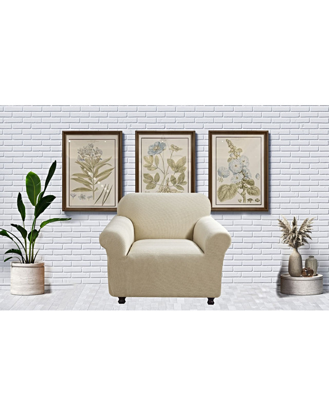 FUNDA PARA SOFA CUADRILLE DE 2 CUERPO BEIGE - 3