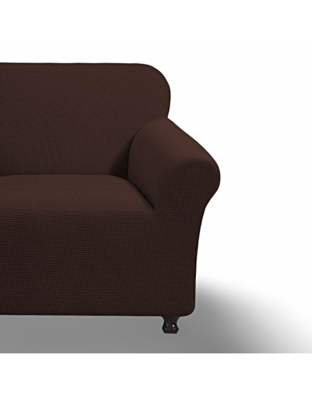 FUNDA PARA SOFA CUADRILLE DE 3 CUERPO CAFÉ - 2