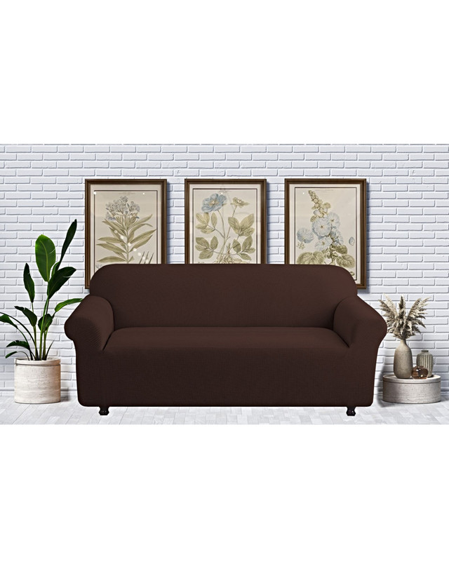 FUNDA PARA SOFA CUADRILLE DE 3 CUERPO CAFÉ - 3