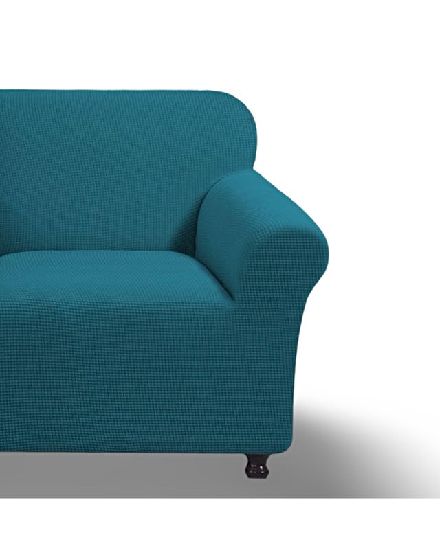 FUNDA PARA SOFA CUADRILLE DE 3 CUERPO AZUL PETROLEO - 2