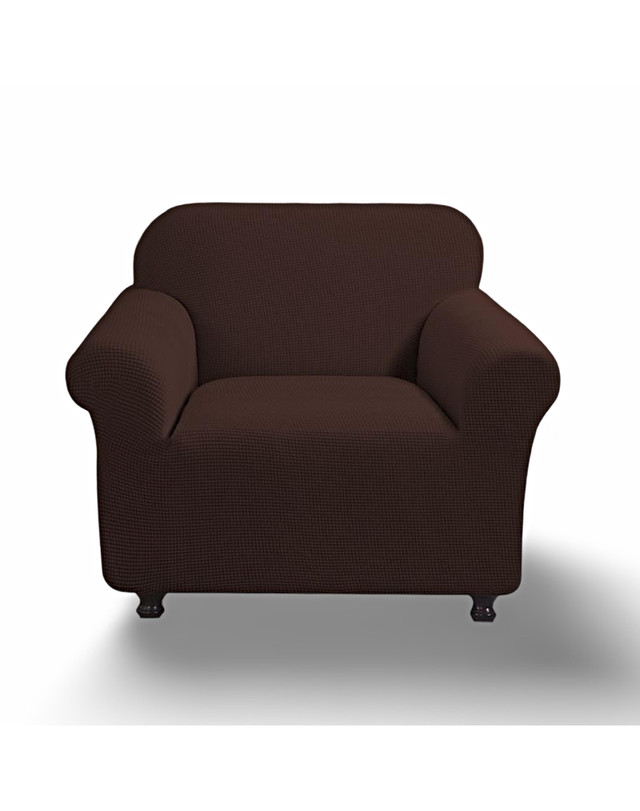 FUNDA PARA SOFA CUADRILLE DE 2 CUERPO CAFÉ - 1
