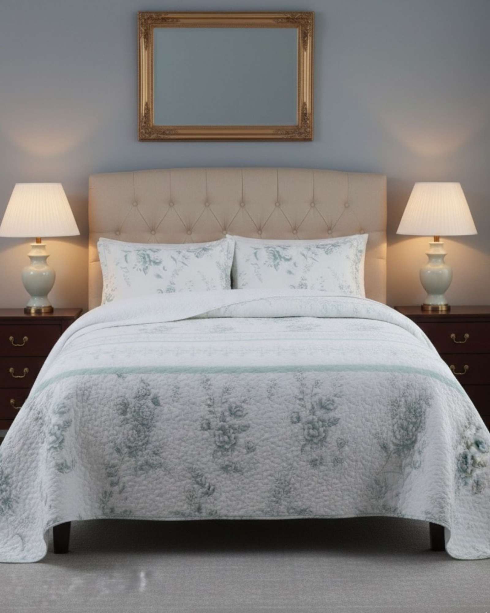 COBERTOR COLCHA QUILT SHERPA KING MEDIDA 250X270 CM - 1