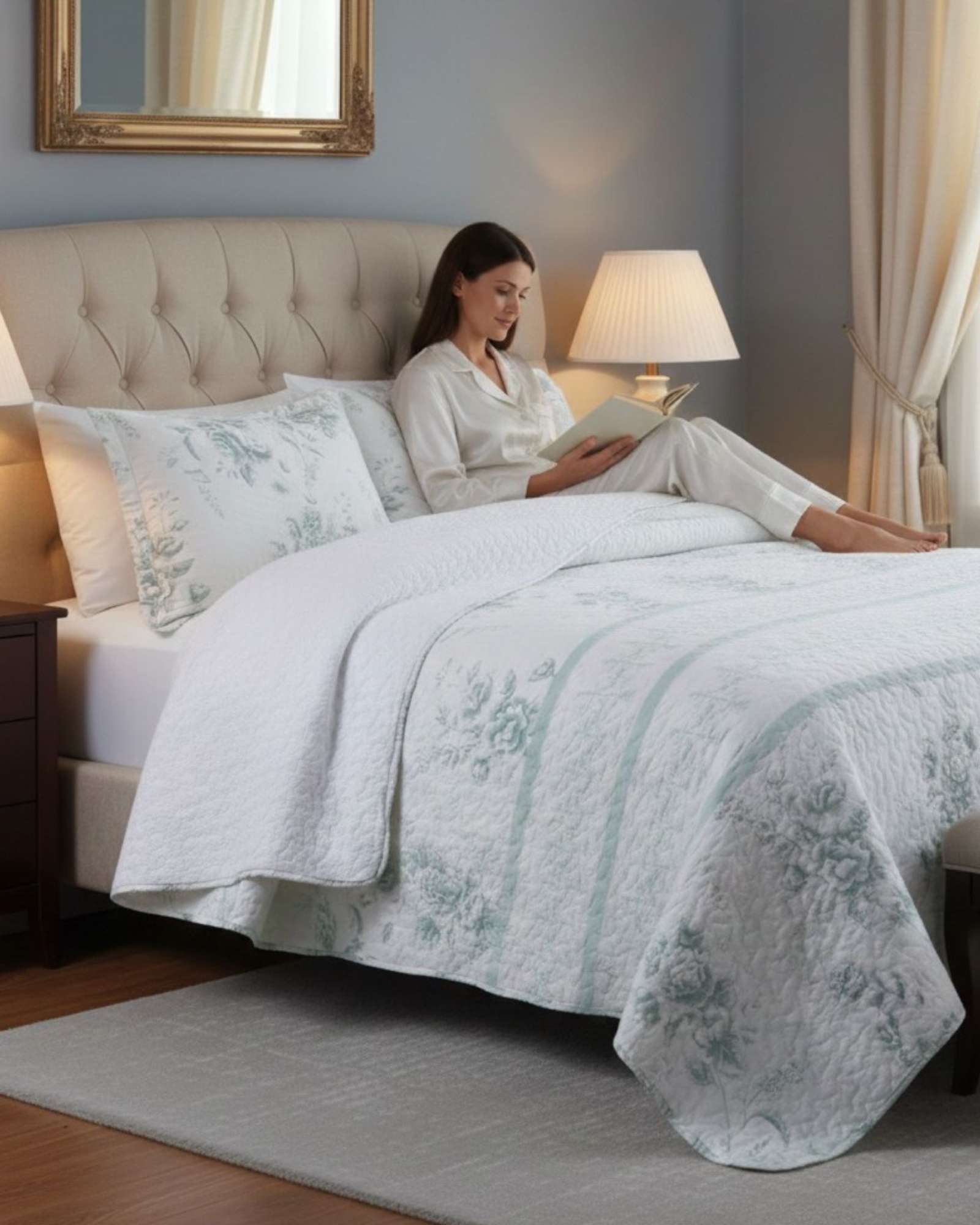 COBERTOR COLCHA QUILT SHERPA KING MEDIDA 250X270 CM - 2