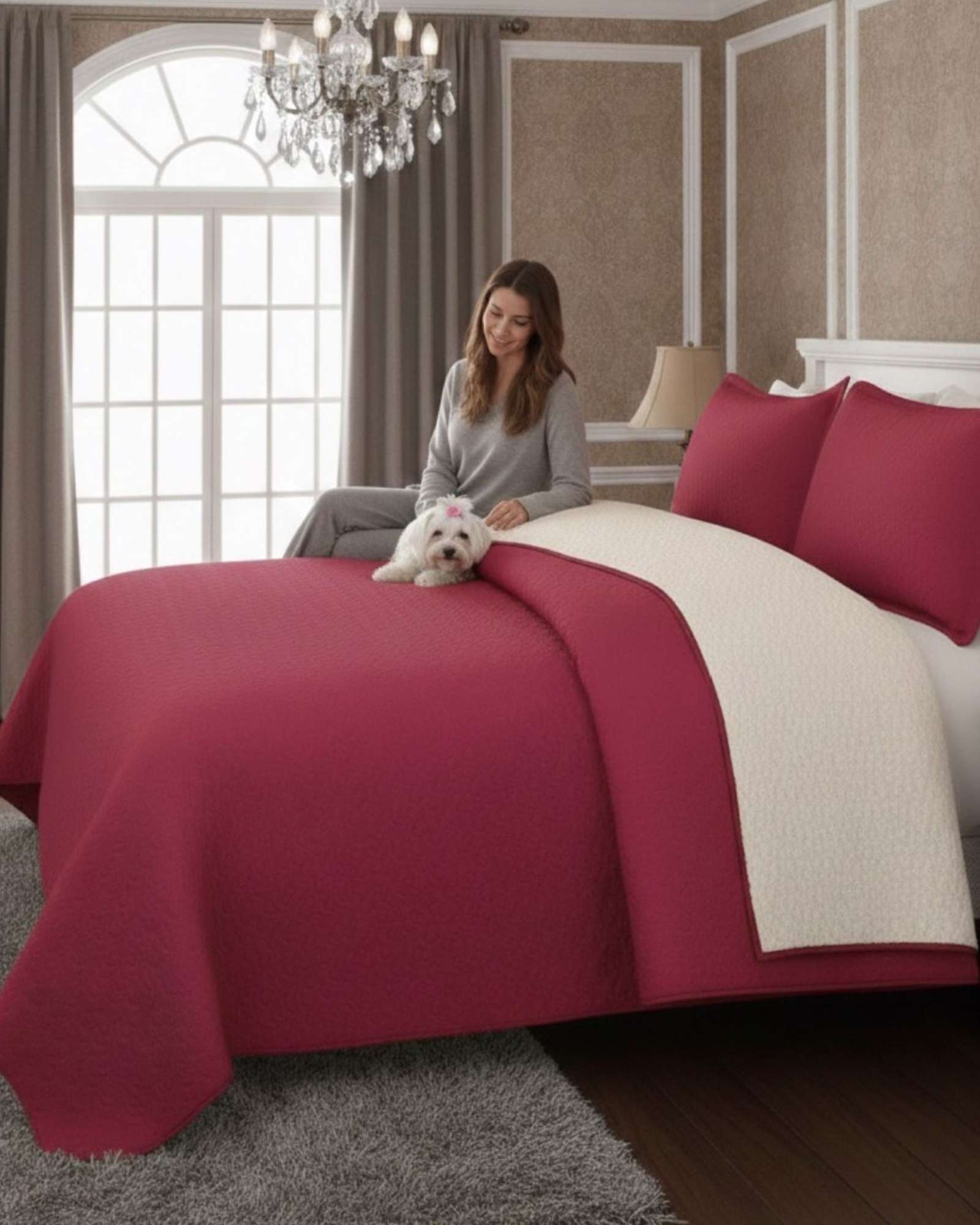 CUBRECAMA QUILT SHERPA PLAZA Y MEDIA 180 X 230 CM - 2