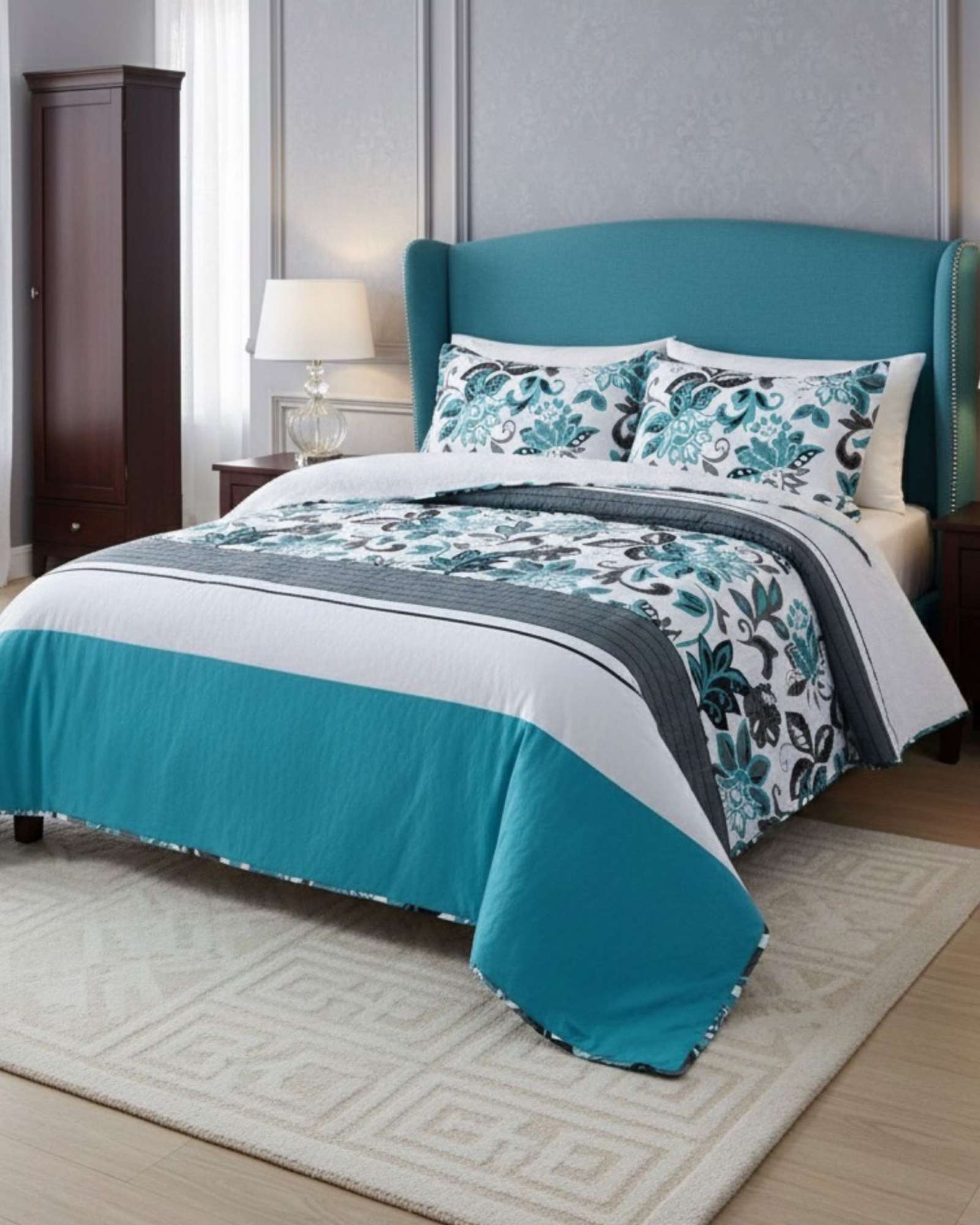 COBERTOR COLCHA QUILT SHERPA OTOÑO INVIERNO 2 PLAZAS - 4