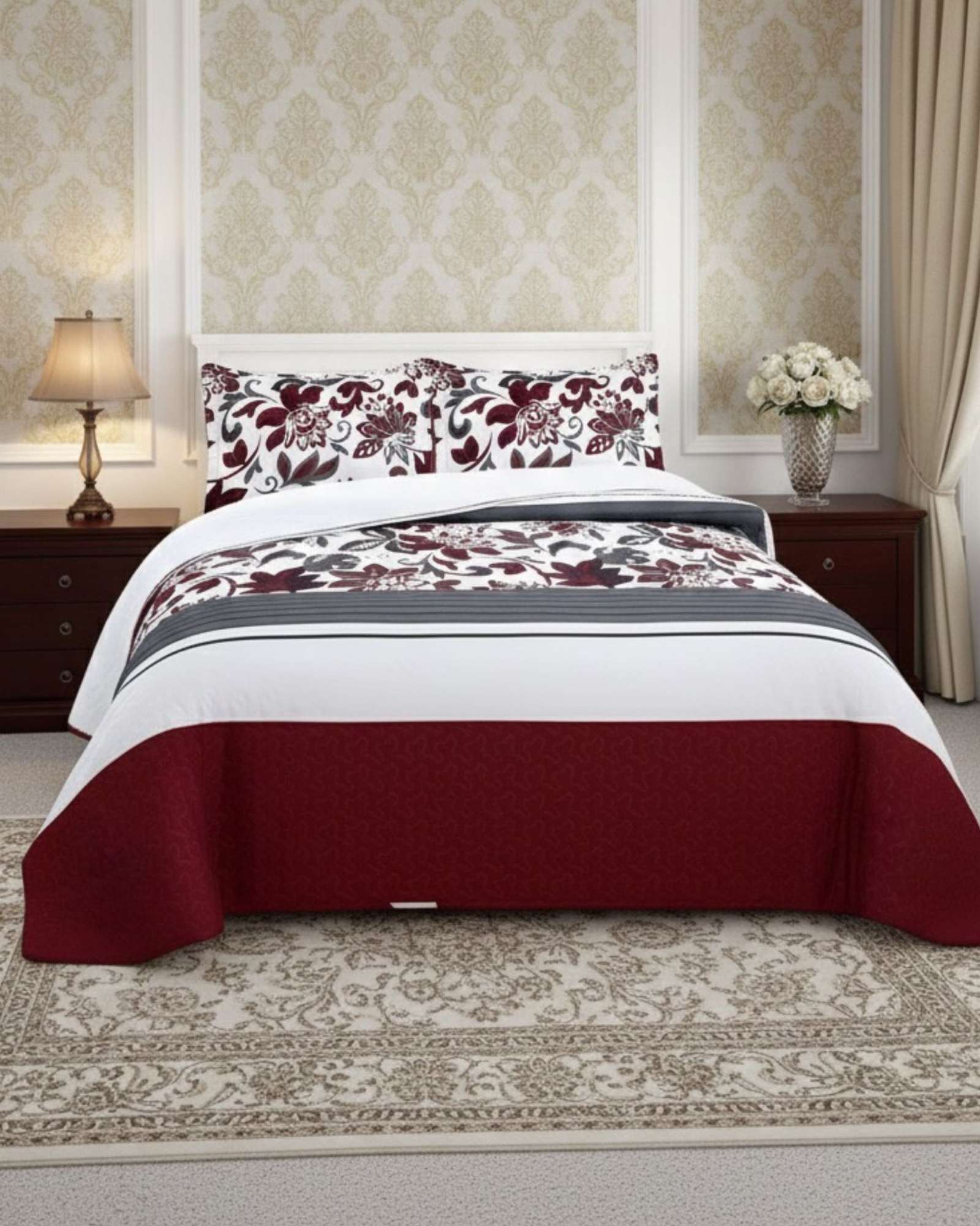 COBERTOR COLCHA QUILT SHERPA KING MEDIDA 250X270 CM - 1