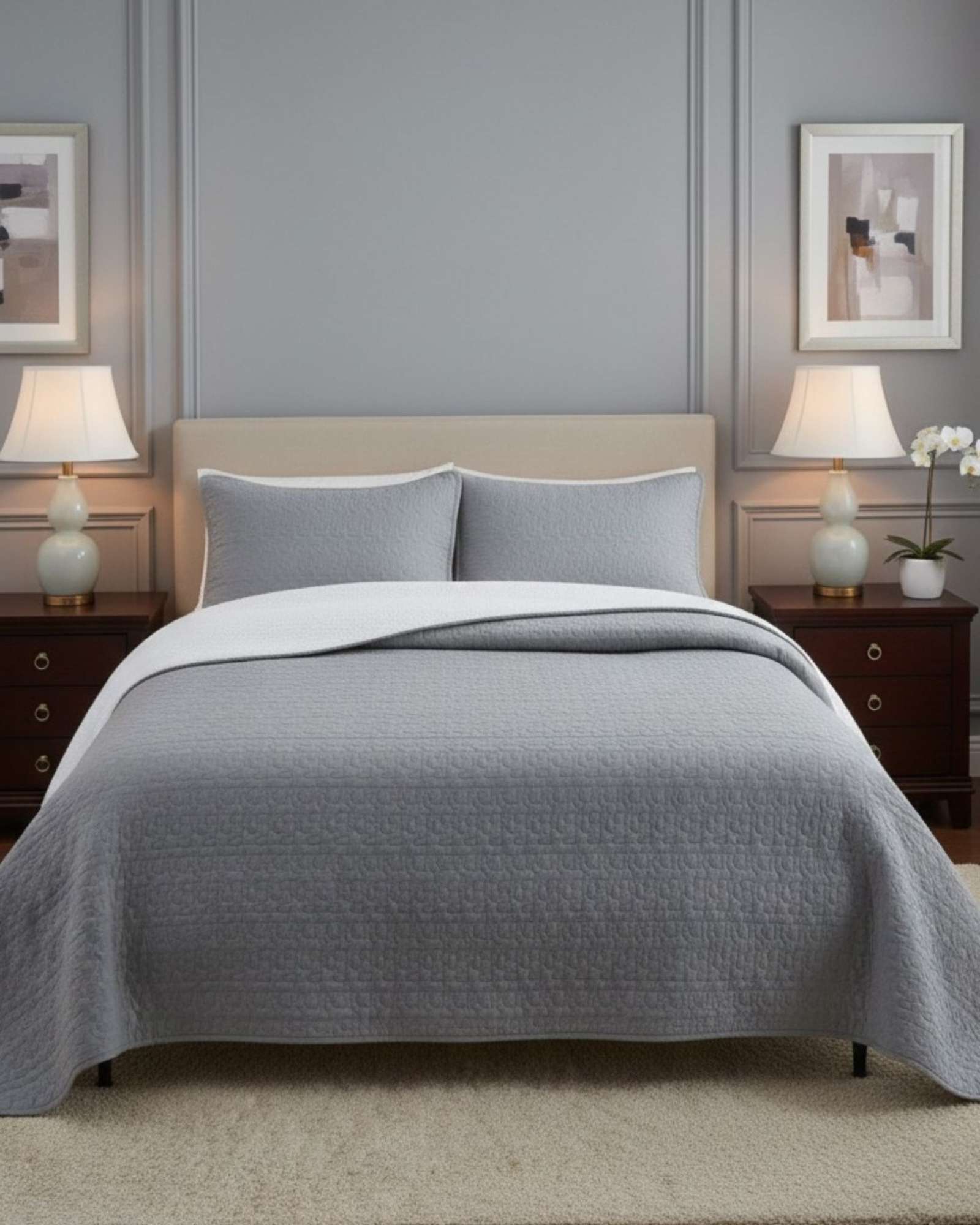 COBERTOR COLCHA QUILT SHERPA KING MEDIDA 250X270 CM - 1