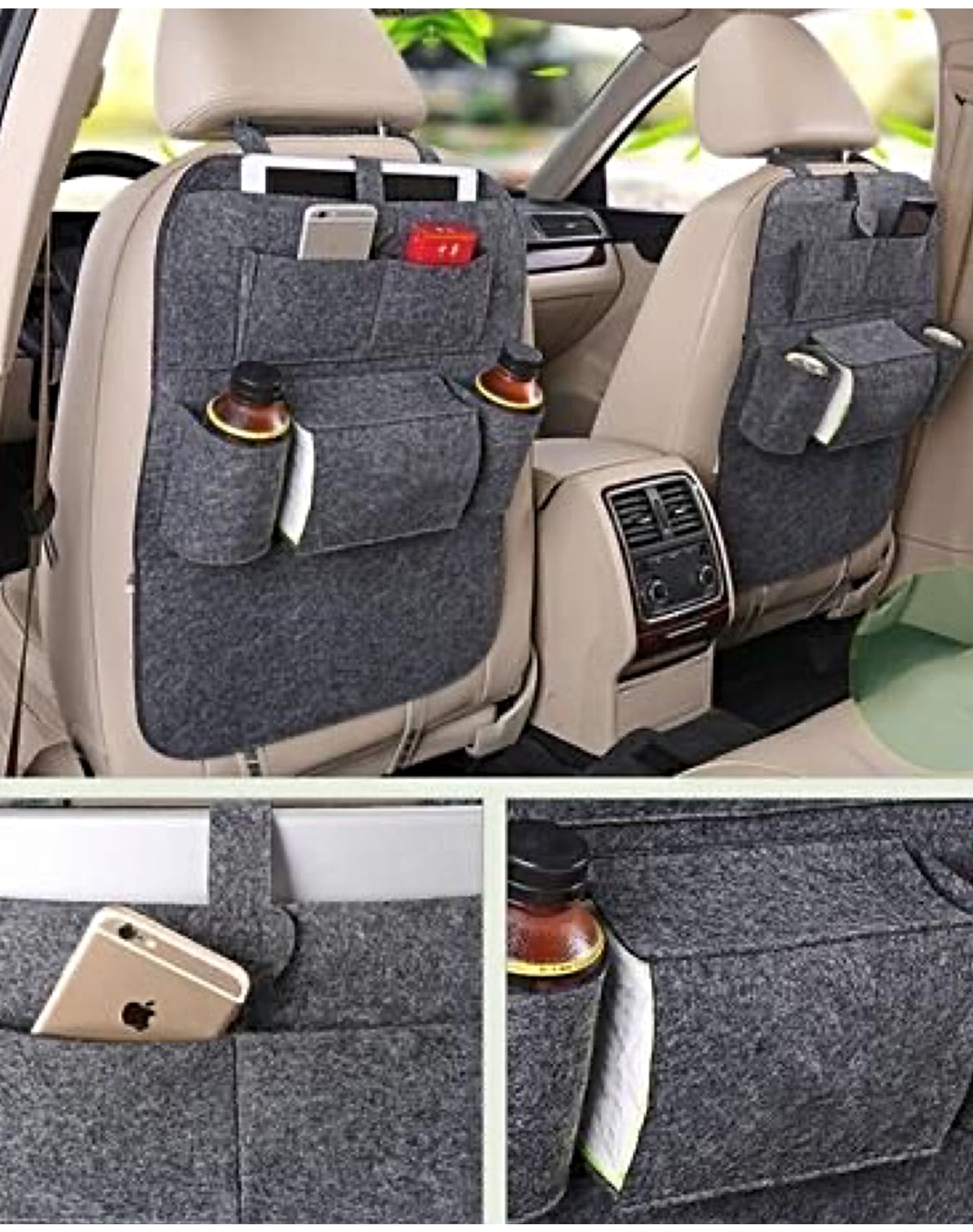PACK 2 BOLSOS ORGANIZADORES PARA ASIENTOS DE AUTO - 4