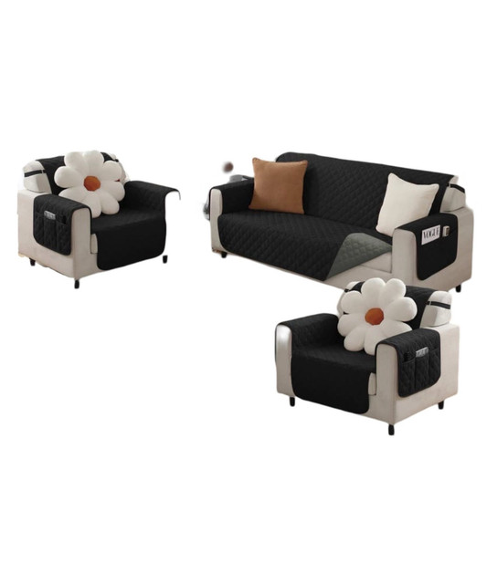 JUEGO DE 2 FUNDA SOFÁ SILLÓN 3 CUERPOS SOBREPONER BICOLOR - 2
