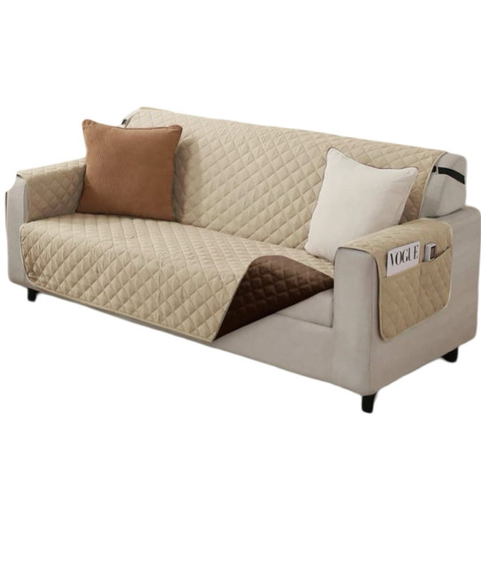 JUEGO DE 2 FUNDA SOFÁ SILLÓN 3 CUERPOS SOBREPONER BICOLOR - 2
