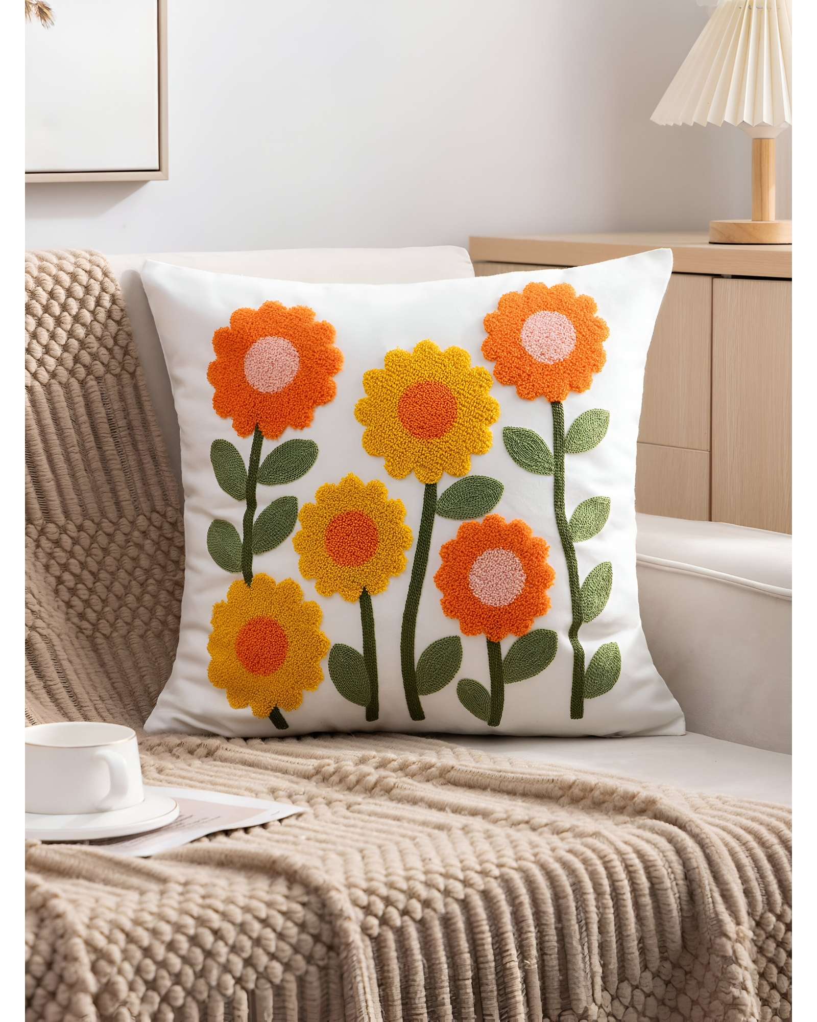 SET DE 4 FUNDAS BORDADAS 45X45 C72 - 3