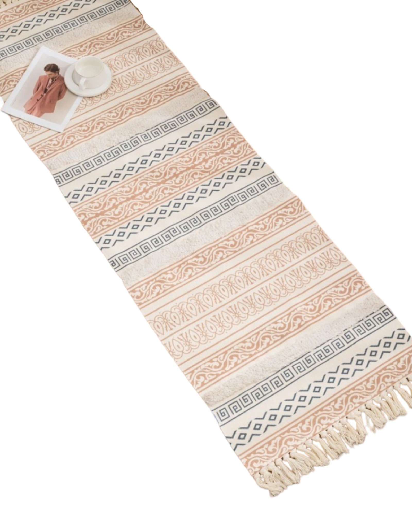 SET DE 2 ALFOMBRA DECORATIVA DE LINO 60 X 180 CM - 2
