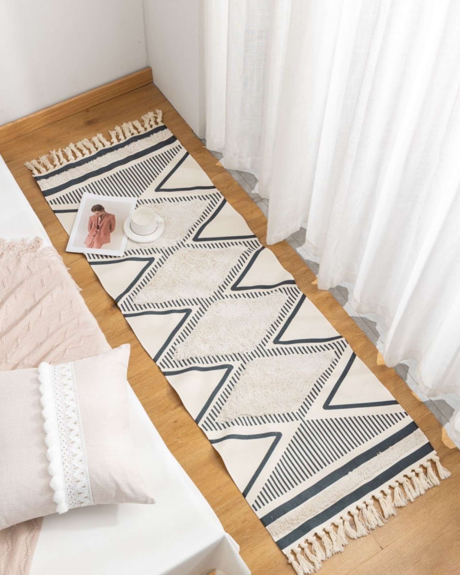 ALFOMBRA DECORATIVA DE LINO 60 X 180 CM - 3