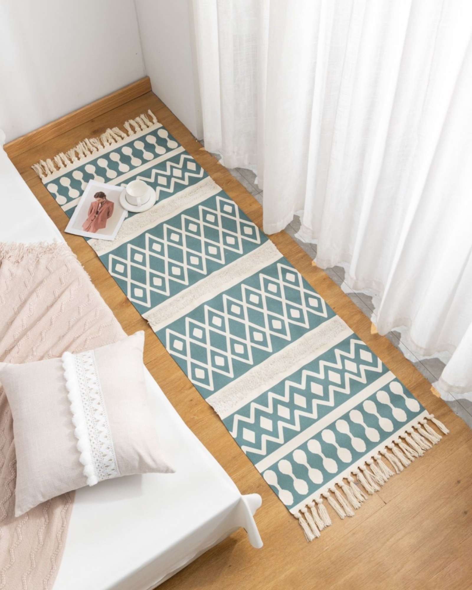 ALFOMBRA DECORATIVA DE LINO 60 X 180 CM - 3