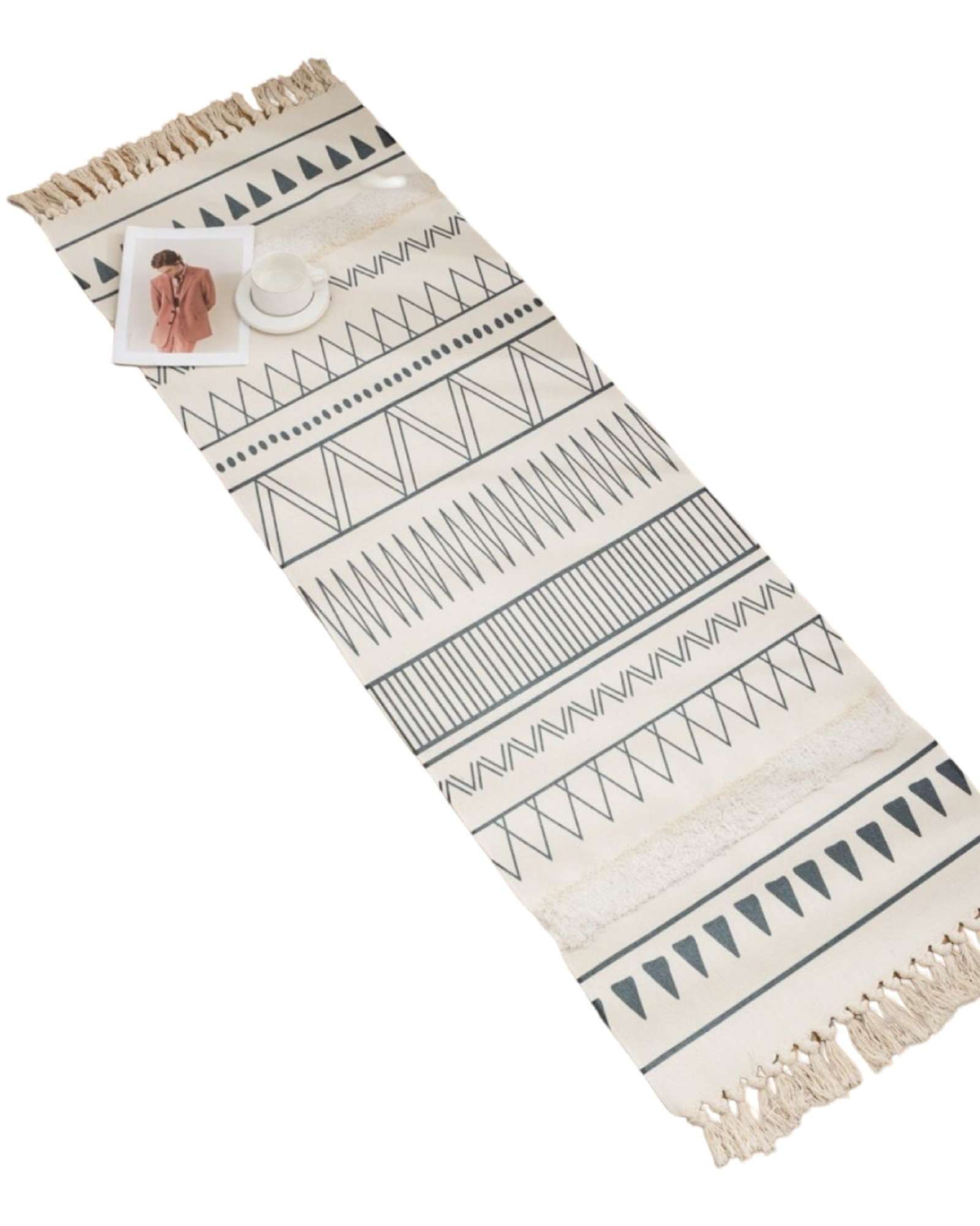 SET DE 2 ALFOMBRA DECORATIVA DE LINO 60 X 180 CM - 2