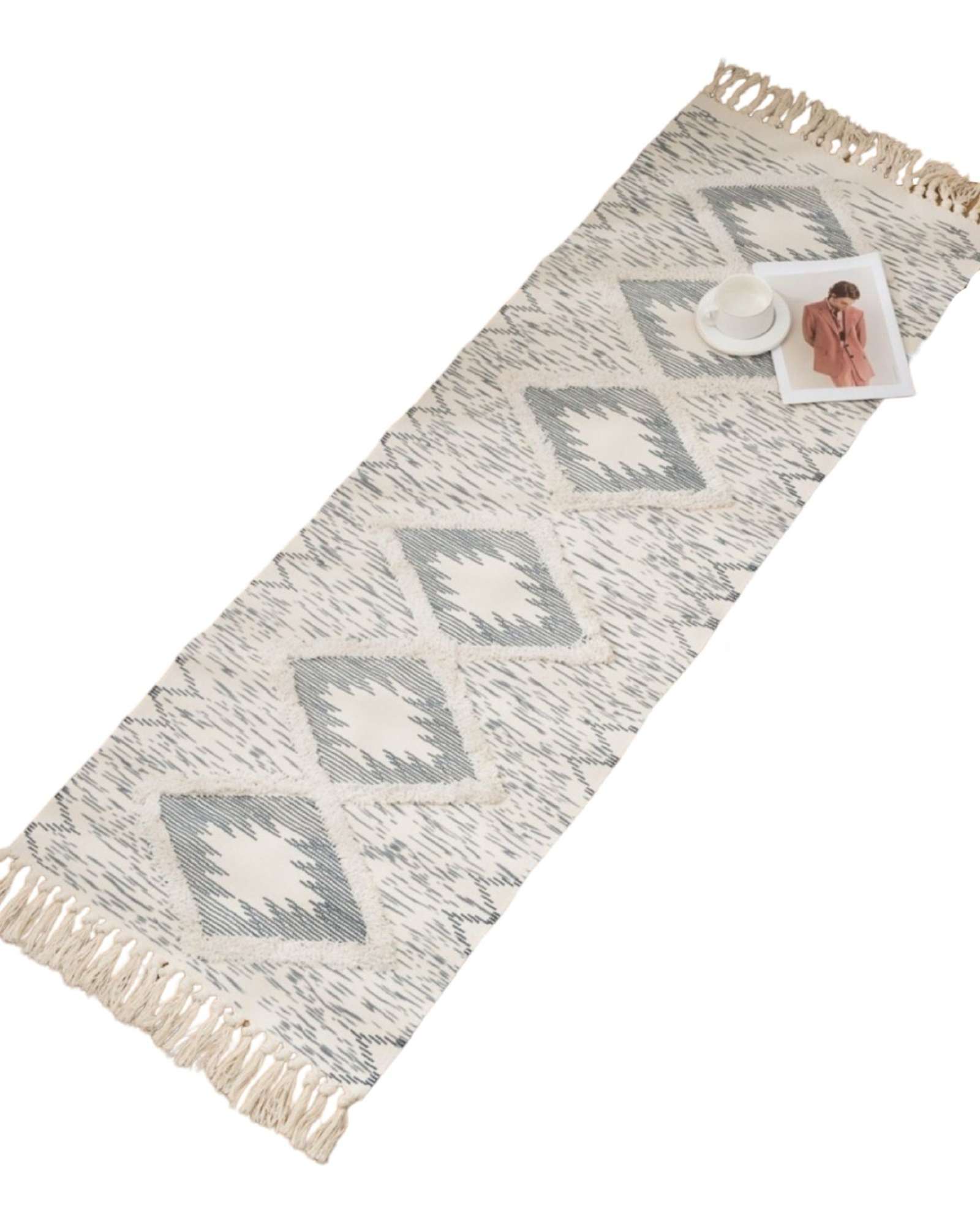 ALFOMBRA DECORATIVA DE LINO 60 X 180 CM - 1