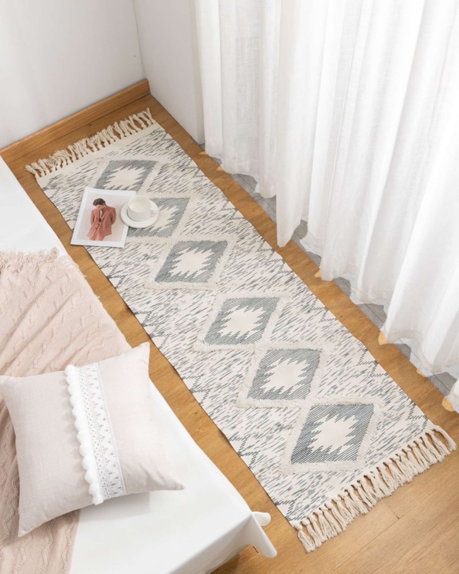 ALFOMBRA DECORATIVA DE LINO 60 X 180 CM - 3