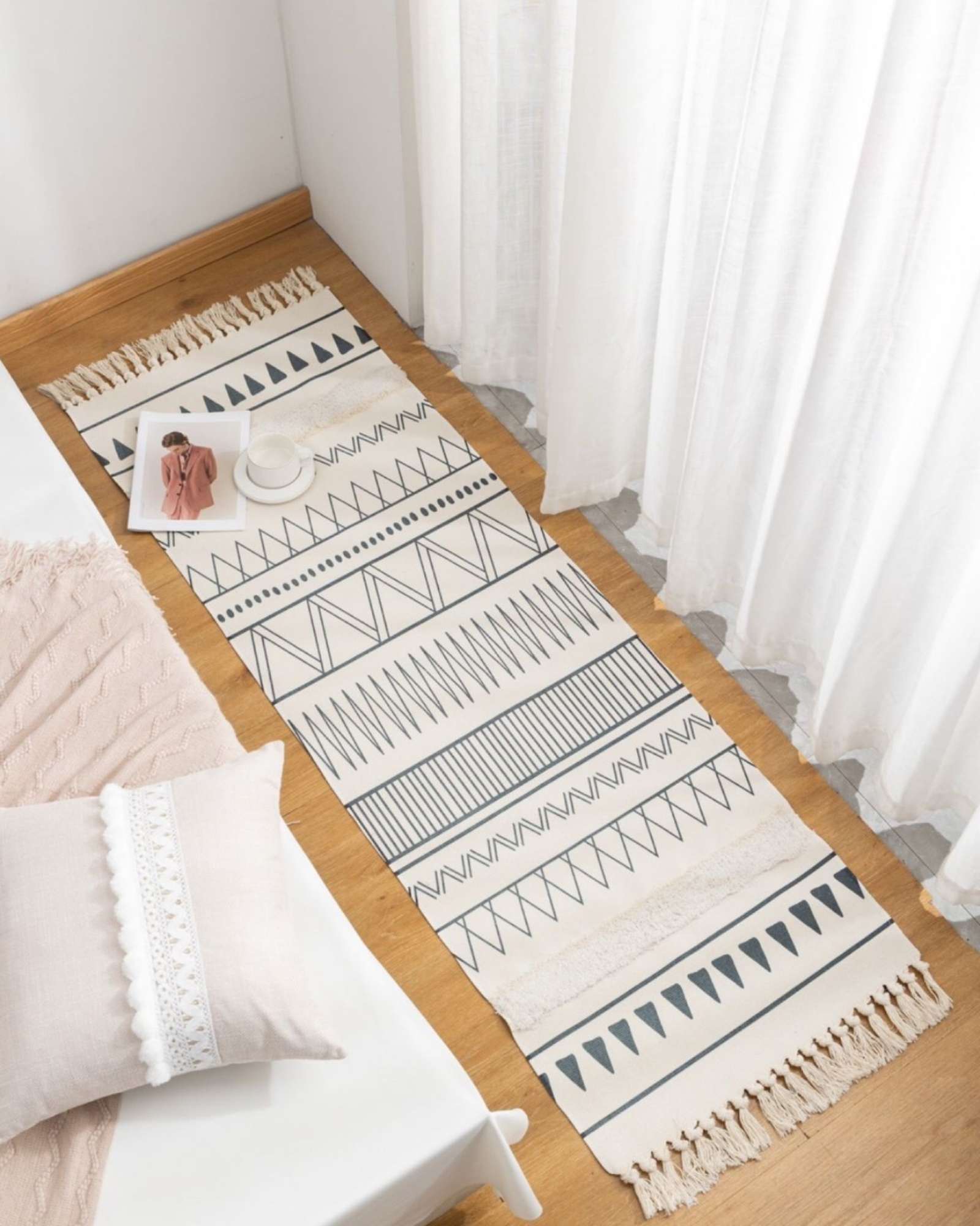 ALFOMBRA DECORATIVA DE LINO 60 X 180 CM - 3
