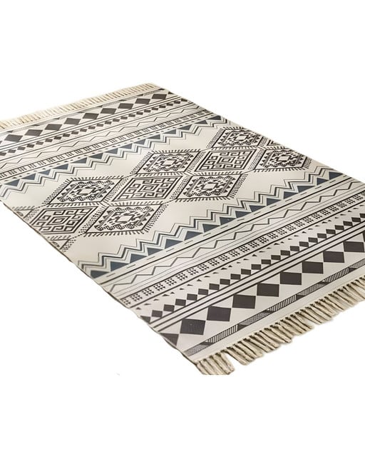 TAPETE ALFOMBRAS DE LINO 160 X 200 ELEGANTES CON FLECOS - 1