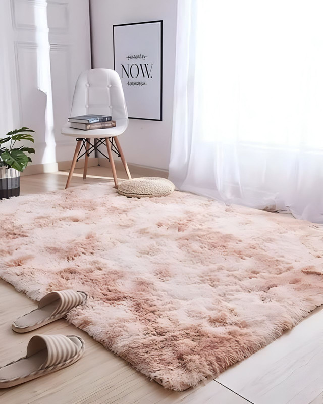 ALFOMBRA PELUDA SUAVE 200 X 300 CM CÁLIDAS EN INVIERNO BEIGE JASPEADO - 3